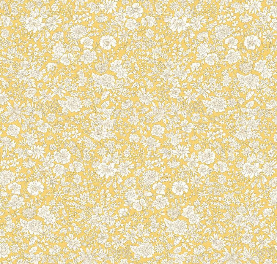 Liberty Emily Belle Sunshine Yellow floral quilting fabric