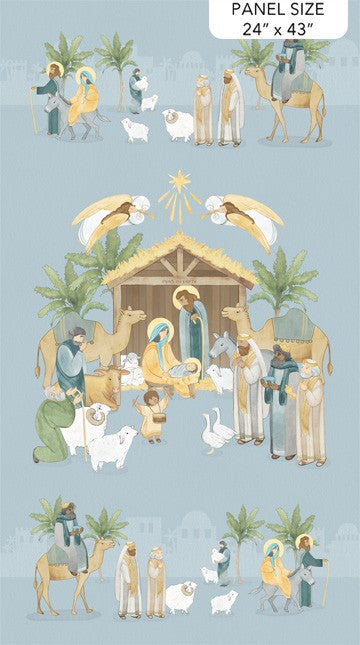 Northcott - The Nativity - Blue Multi - Advent Calendar DP28990-42