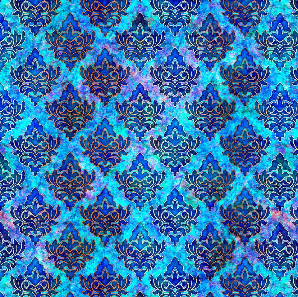 QT Pandora 27186-B Blue quilting cotton