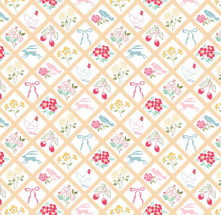 Poppie Cotton Rosy Cheeks Bon Jour Yellow quilting cotton