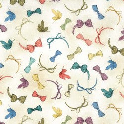 Simply Sweet Bows Beige children's quilting fabric