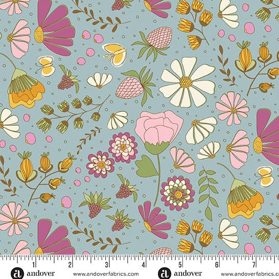 andover-Blue Flourish 1622B Flourish by Alexandra Bordallo