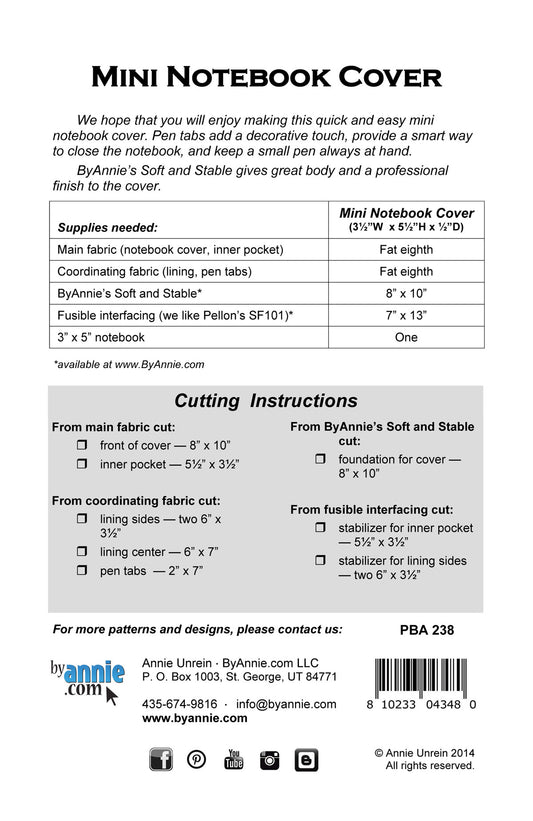 Mini Notebook Cover - Pattern