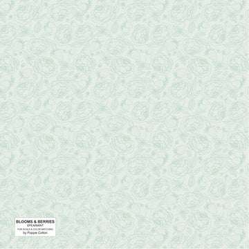 Blooms and Berries Light Green quilting fabric