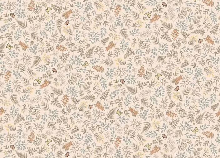 Makower UK Little Ones Foliage Coral 192C baby quilting cotton