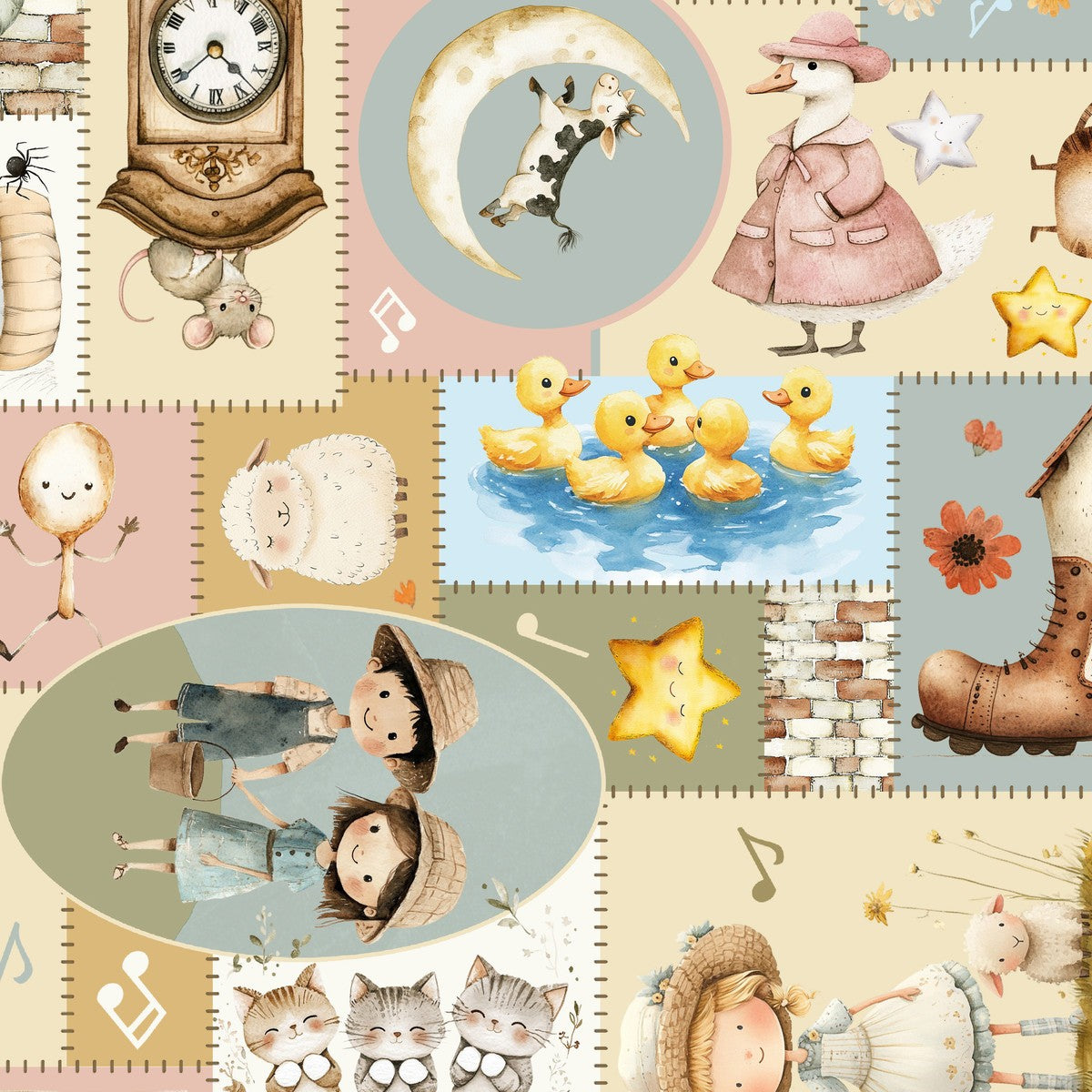 Blank - Nursery Rhyme Time - Oleander Studio - Ivory 4842-41
