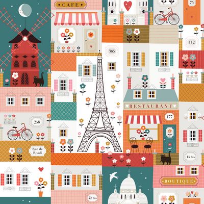 Dashwood Bon Voyage Quartiers de Paris quilting fabric
