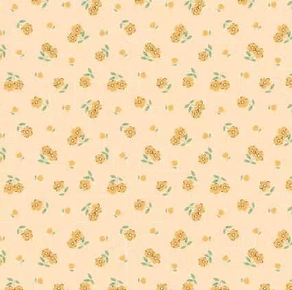 Poppie Cotton Farmhouse Fancy Yellow Tea Towel quilting cotton