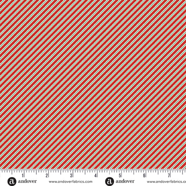 Andover - Makower UK - Nutcracker - Candy Cane Stripe Red -227-R
