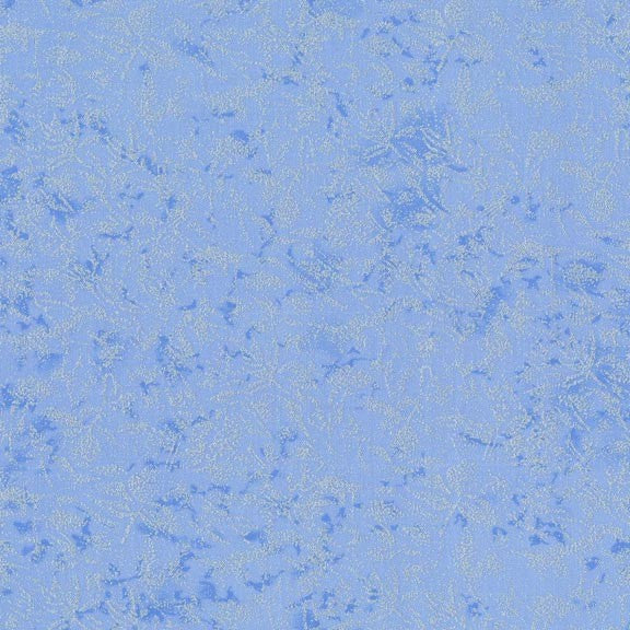 Michael Miller Fairy Frost Cornflower metallic cotton fabric