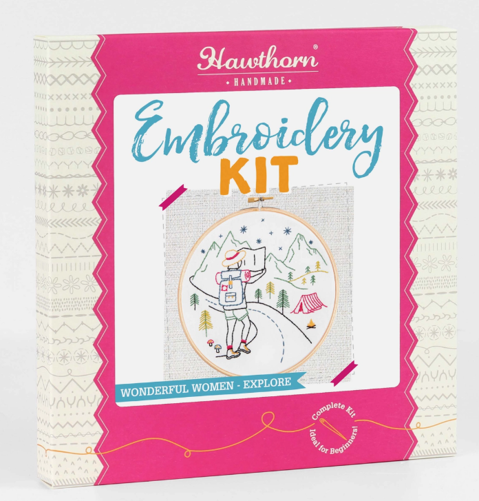 Hawthorn Handmade - Hiking Embroidery Kit (Explore) | Complete Craft Kit