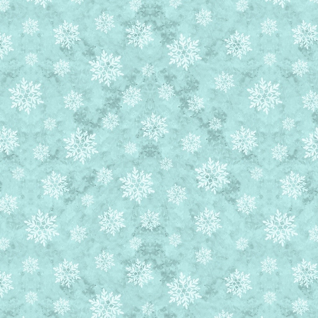 White Owl Textiles - Snowy Greetings - Susan Winget - W105-037-515 / Snowflakes-Blue