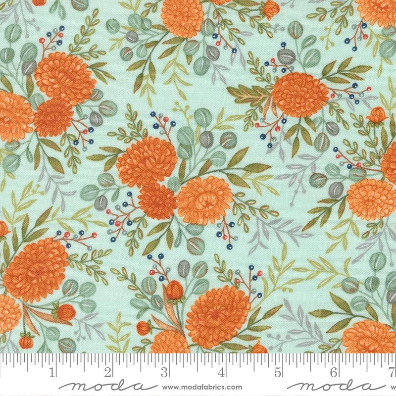 Moda I Love Fall Most Of All Deb Strain 56141 Aqua quilting fabric