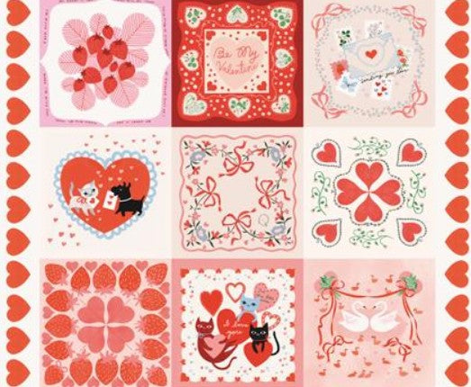 Moda Funny Valentine panel multi 37149-11 Lizzy House fabric