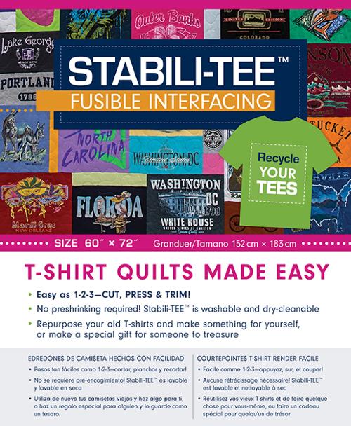 Stabili Tee Fusible Interfacing Pack, 60" x 72": T Shirt Quilts Made Easy