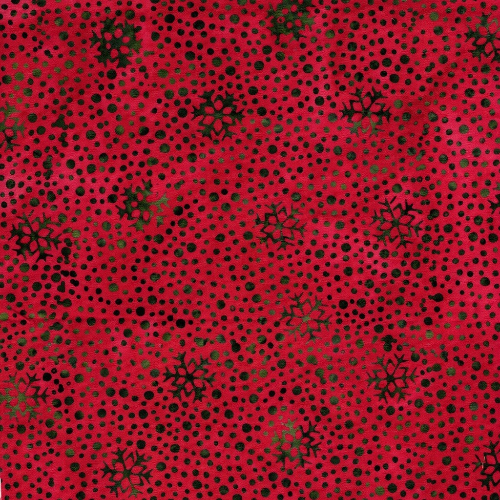 Lumin Fabrics - Jerry Khiev - Holiday Follies - Snowflakes and Dots - Red Cherry