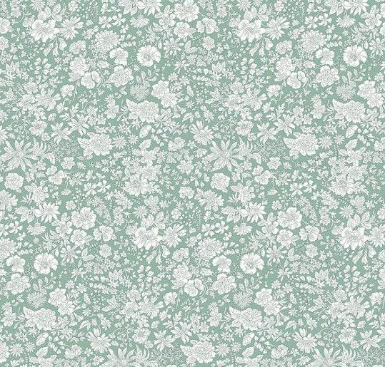 Liberty Emily Belle Olive Leaf Tana Lawn cotton fabric