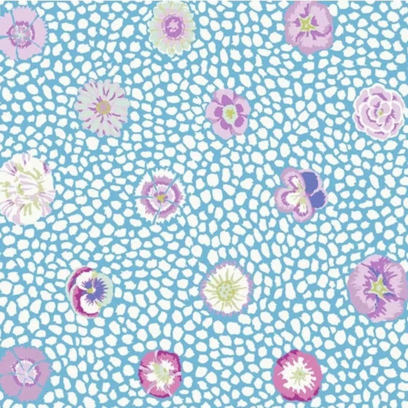 Kaffe Fassett Guinea Flower Turquoise quilting cotton fabric