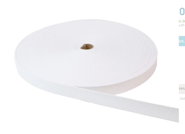 White Webbing 1in x 50 yd