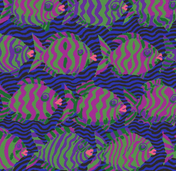 Kaffe Fassett Minnows Blue quilting fabric
