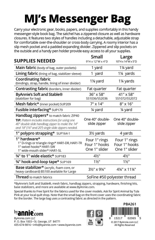 MJ's Messenger Bag - Pattern