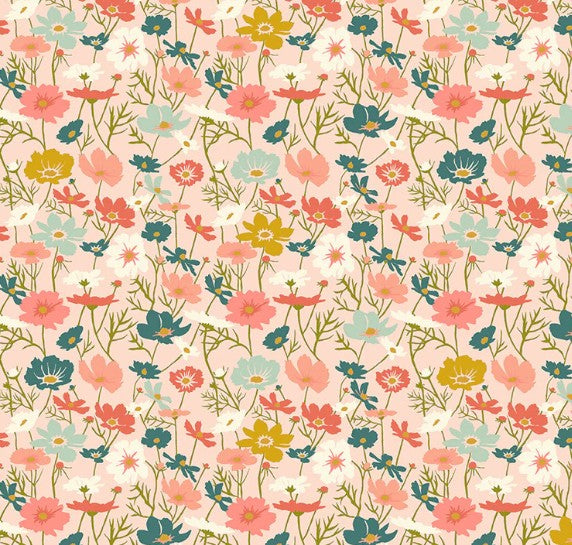 Windham Lush Life Blooming Cosmos Pale Pink 54716-10 quilting cotton
