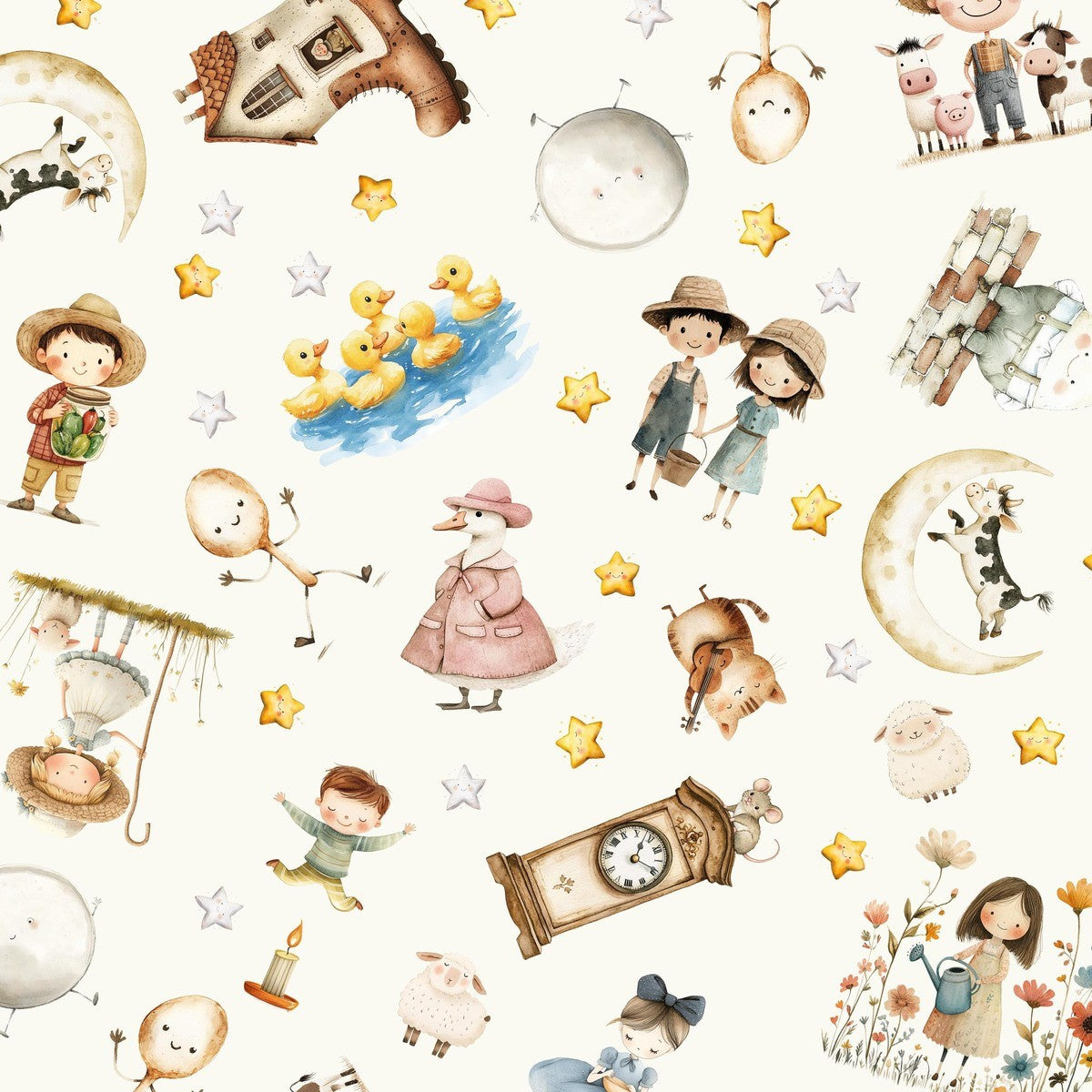 Blank - Nursery Rhyme Time - Oleander Studio - Ivory 4844-41
