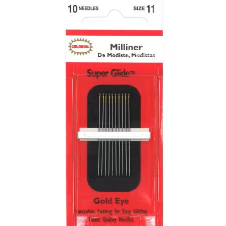 Colonial Super Glide Milliners needles size 11 sewing notion