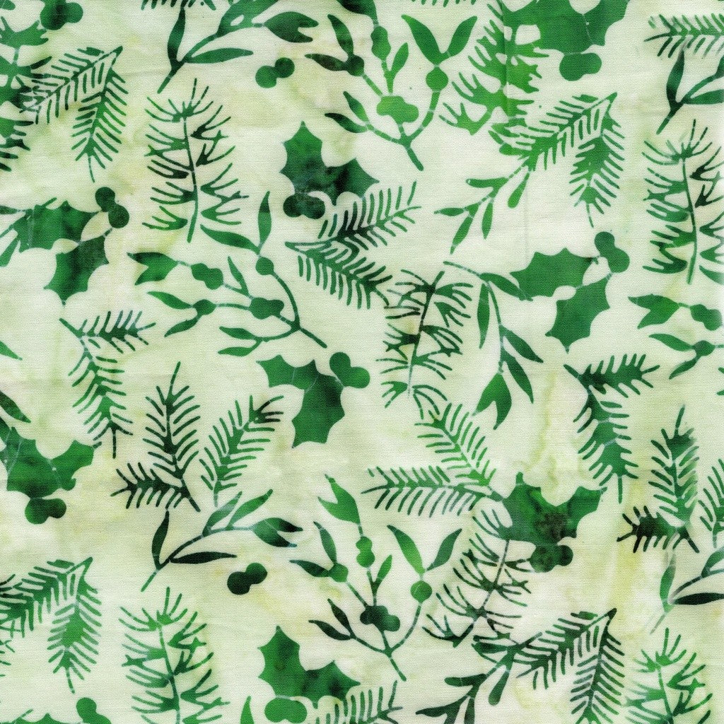 Lumin Fabrics - Retro Holidays - Carol Moellers - Retro Holly Neutral Cream