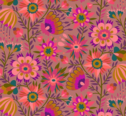 Anna Maria Allegory Rose pink quilting cotton Northcott