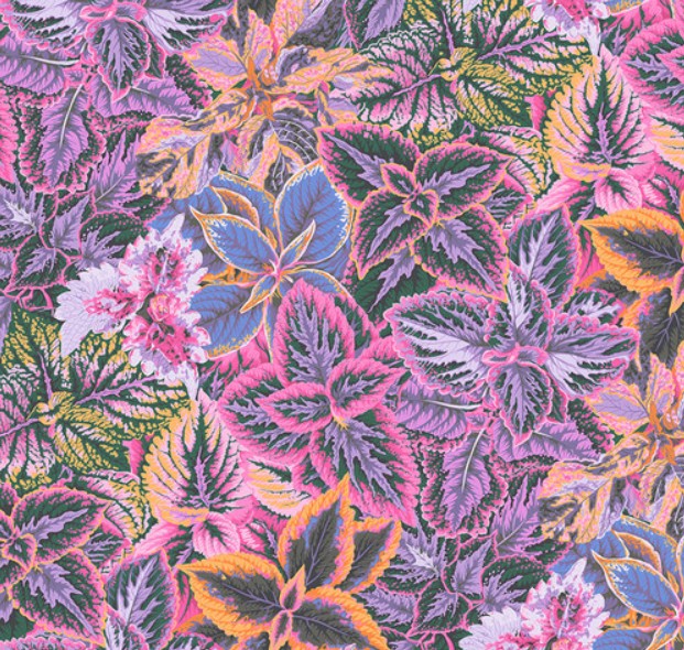 Kaffe Fassett Bold Leaves Pink quilting fabric
