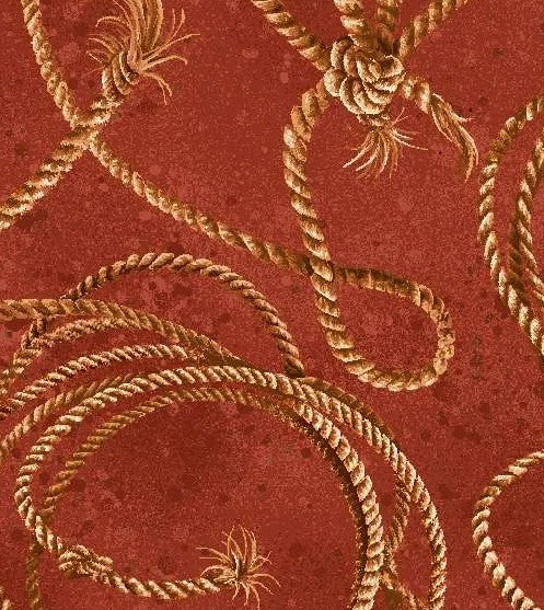 Oasis Round Up Ropes Red 59-7912 quilting fabric