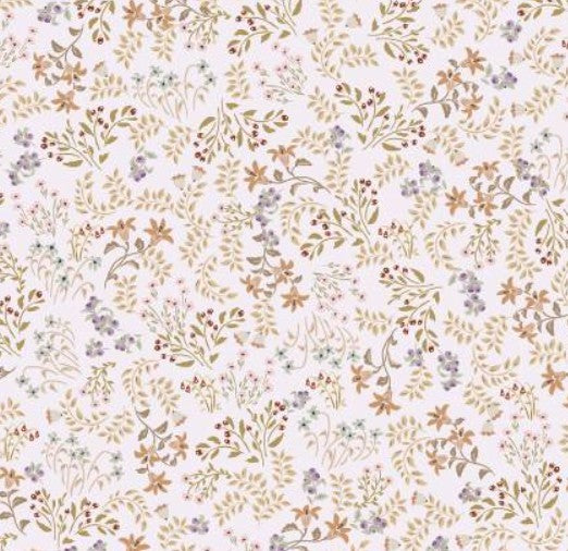 Poppie Cotton My Darling Deer Soft Plum Wildflower quilting cotton fabric