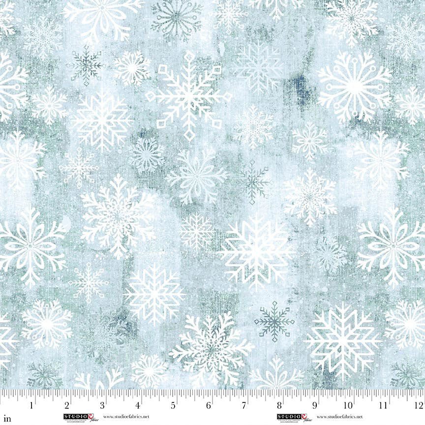 Studio E Snowburst 8398-61 Breeze blue quilting cotton fabric