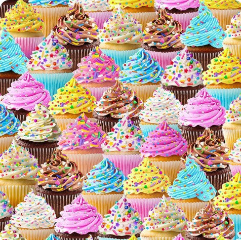 Timeless Treasures - Sweet Treats - Packed Cupcakes - FOOD-CD3781 MULTI