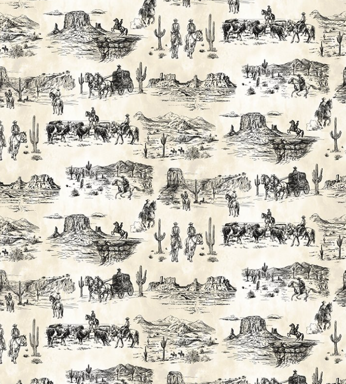 In The Beginning Fabrics 2SWM-1 cream toile quilting cotton