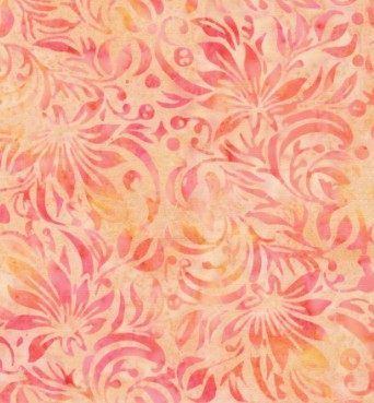 Island Batik Everlasting Square Floral red shell batik fabric