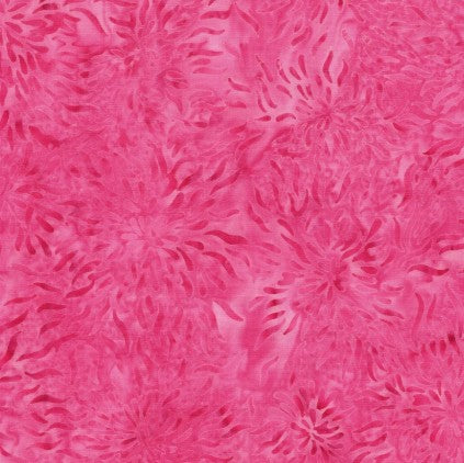 Island Batik Everlasting Starburst pink raspberry batik fabric