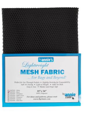 ByAnnie Lightweight Mesh Black fabric bag lining notion