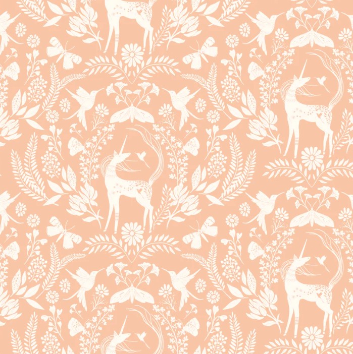 Poppie Cotton Enchanted Peach cotton quilting fabric
