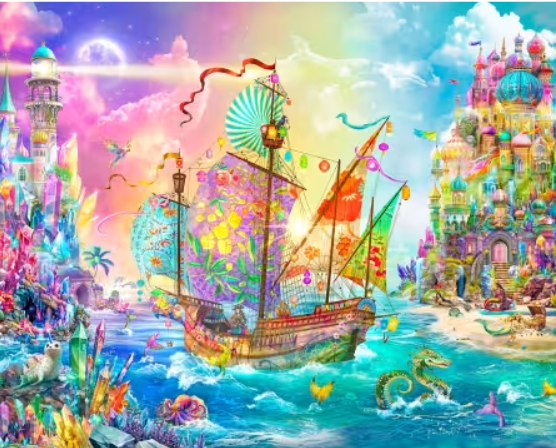 Micheal Miller - Multi Crystal Dreamship -36in Repeat Panel Fabric