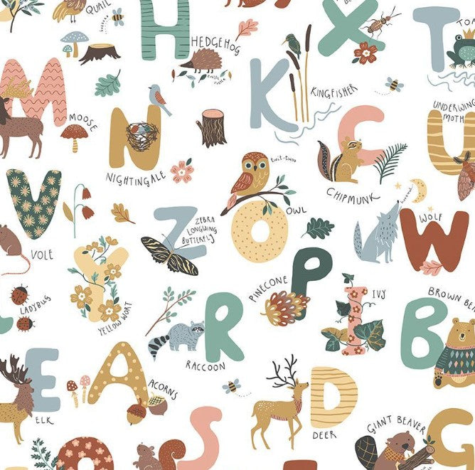 Dear Stella ALPHABET CITY STELLA-D3222 WHITE Fabric