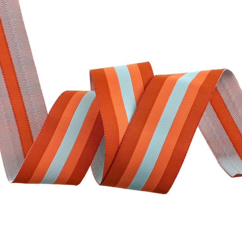 Retro stripe rust 1.5 inch x 15 yards webbing bag strap notion