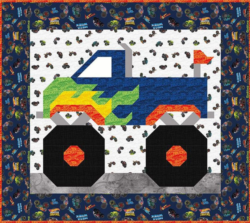 Monster Truck quilt pattern 54x48 Counted Quilts kids quilting