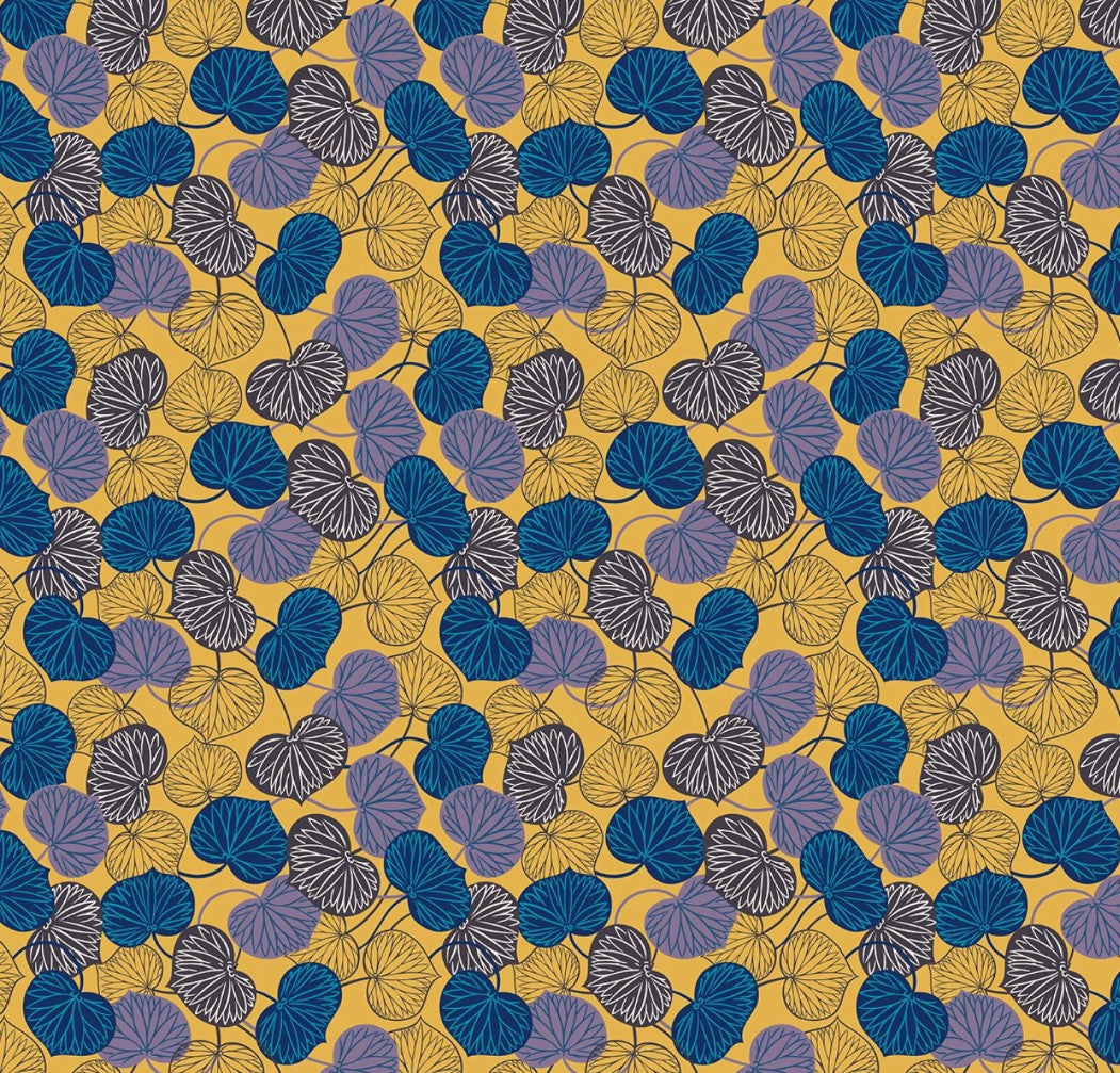 Michael Miller Kamakura Sisters Sacred Leaf straw Japanese floral fabric