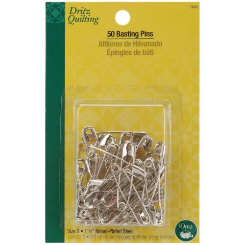 Dritz Curved Quilting Basting Pins 1.5 inch size 2 50 count notion
