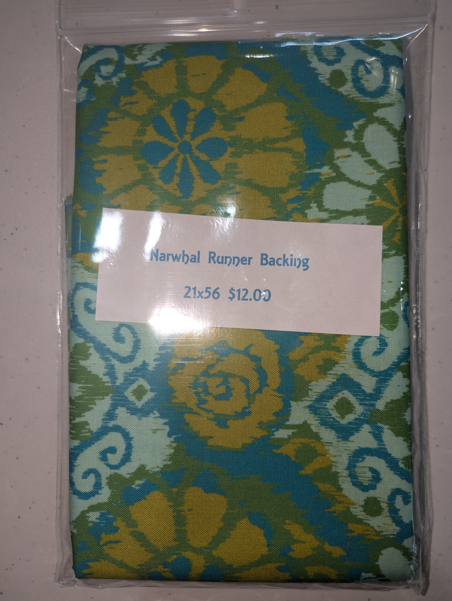 Narwhal Runner backing fabric quilting cotton