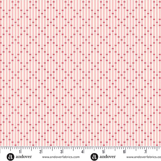 Andover - Snowberry - Lattice Stripe Blush