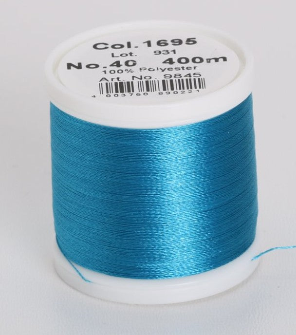 Madeira Polyneon 1695 turquoise machine thread 40wt 400m polyester