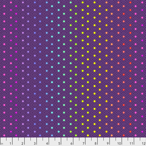 Tula Pink Hexy Rainbow Starling Free Spirit quilting fabric